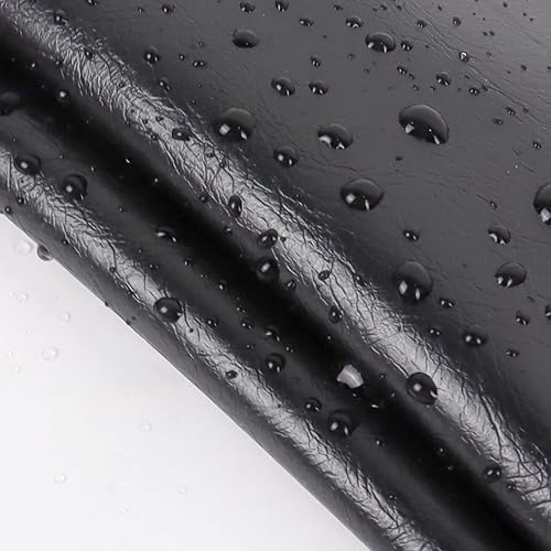 Miniatura 2 de Funda de piel sintética impermeable de 0.039 in, color negro, de vinilo marino, reparación, reemplazo para tapicería, automóviles, muebles, asientos