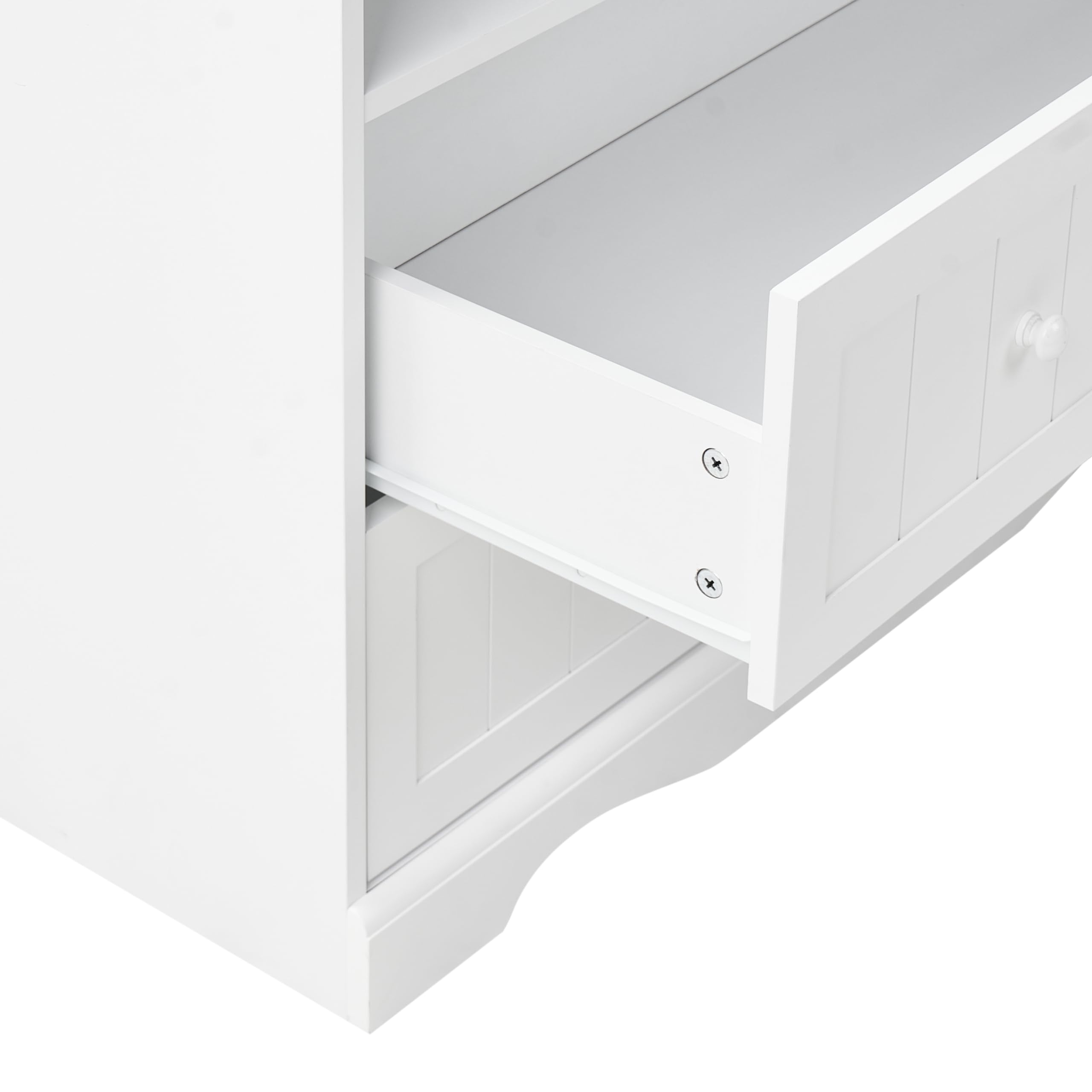 Beliani Baby Wickeltisch Kommode weiß schmal 50x90x86 cm 2 Schubladen 3 Regale Virden