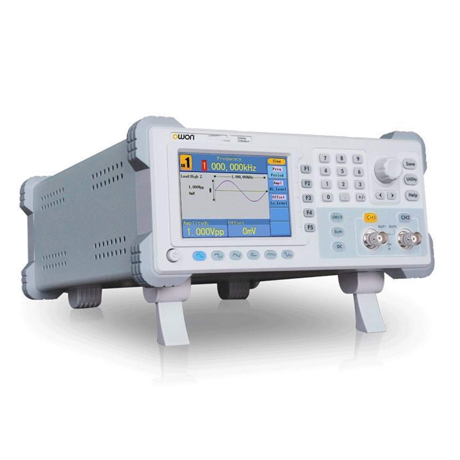 Osciloscopio, AG1012F de dos canales onda arbitraria Generador 10 MHZ ancho banda 125MSa / S Índice muestra Longitud 8K Pts Arb Wave