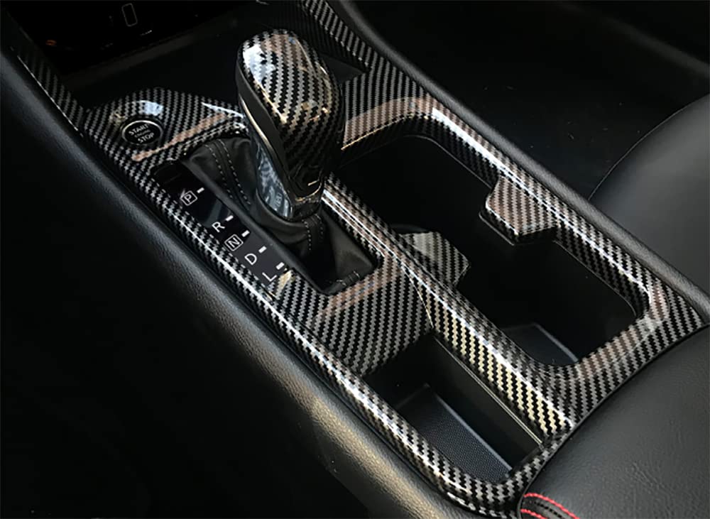 Kadore for 2020-2025 Nissan Sentra Carbon Fiber Pattern Interior Gear Shift Panel Frame Cover Trim (Left Hand Drive) 1pc