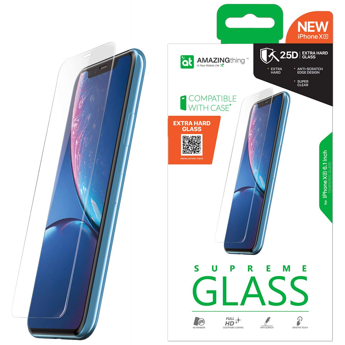 AMAZINGthingAmazing Thing iPhone XR EXTRA HARD Glass Screen Protector - Tempered Supreme Glass