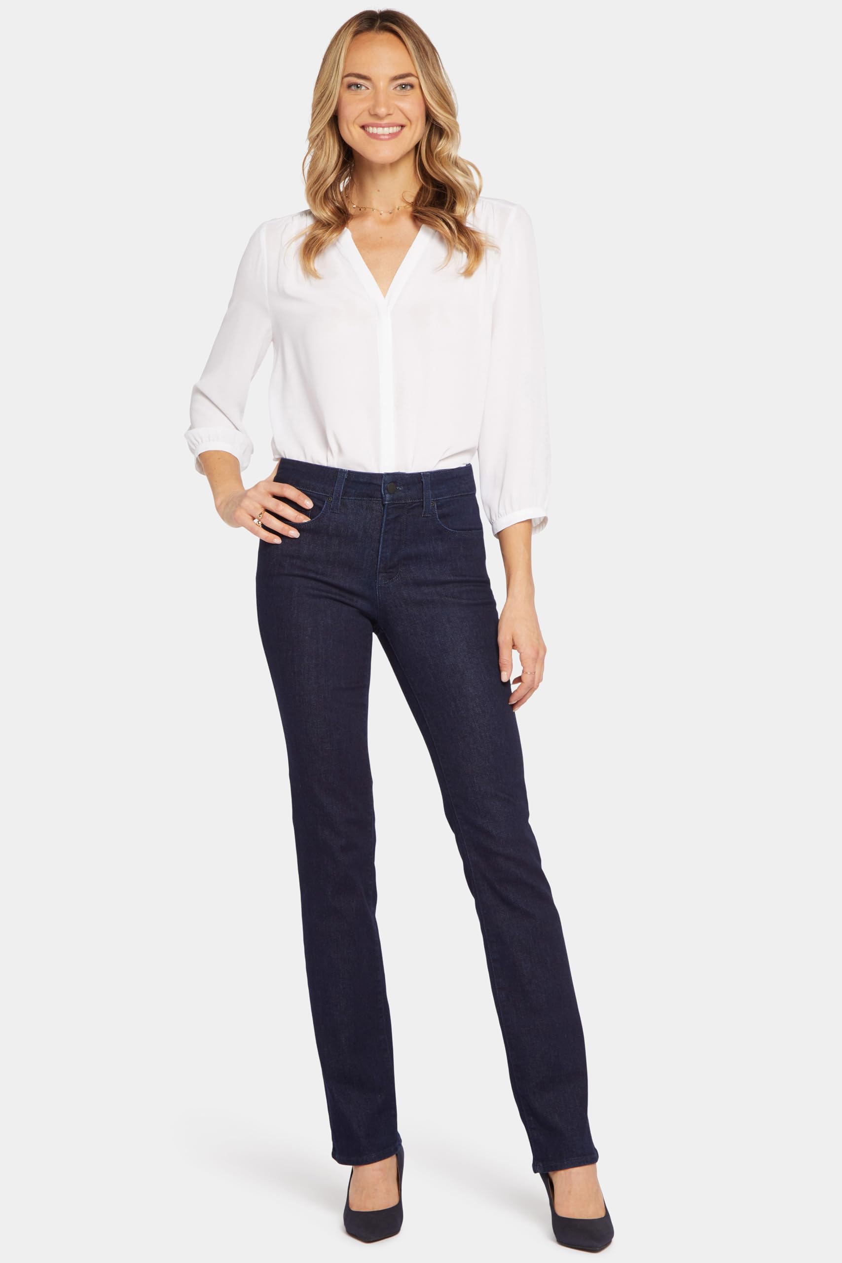 NYDJ Jeans Rectos Marilyn para Mujer, Enjuagar, 10 US