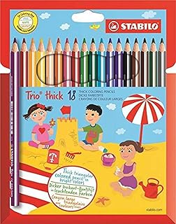 Matita colorata triangolare - STABILO Trio thick - Astuccio da 18 - Colori assortiti