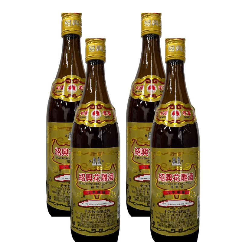 Amazon.co.jp: 4本セット 紹興酒双塔牌 陳年8年 八年紹興酒 瓶 640ml