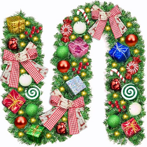 ZQEJEFD Weihnachtsgirlande, 2.7M Tannengirlande künstlich mit 50 LED...