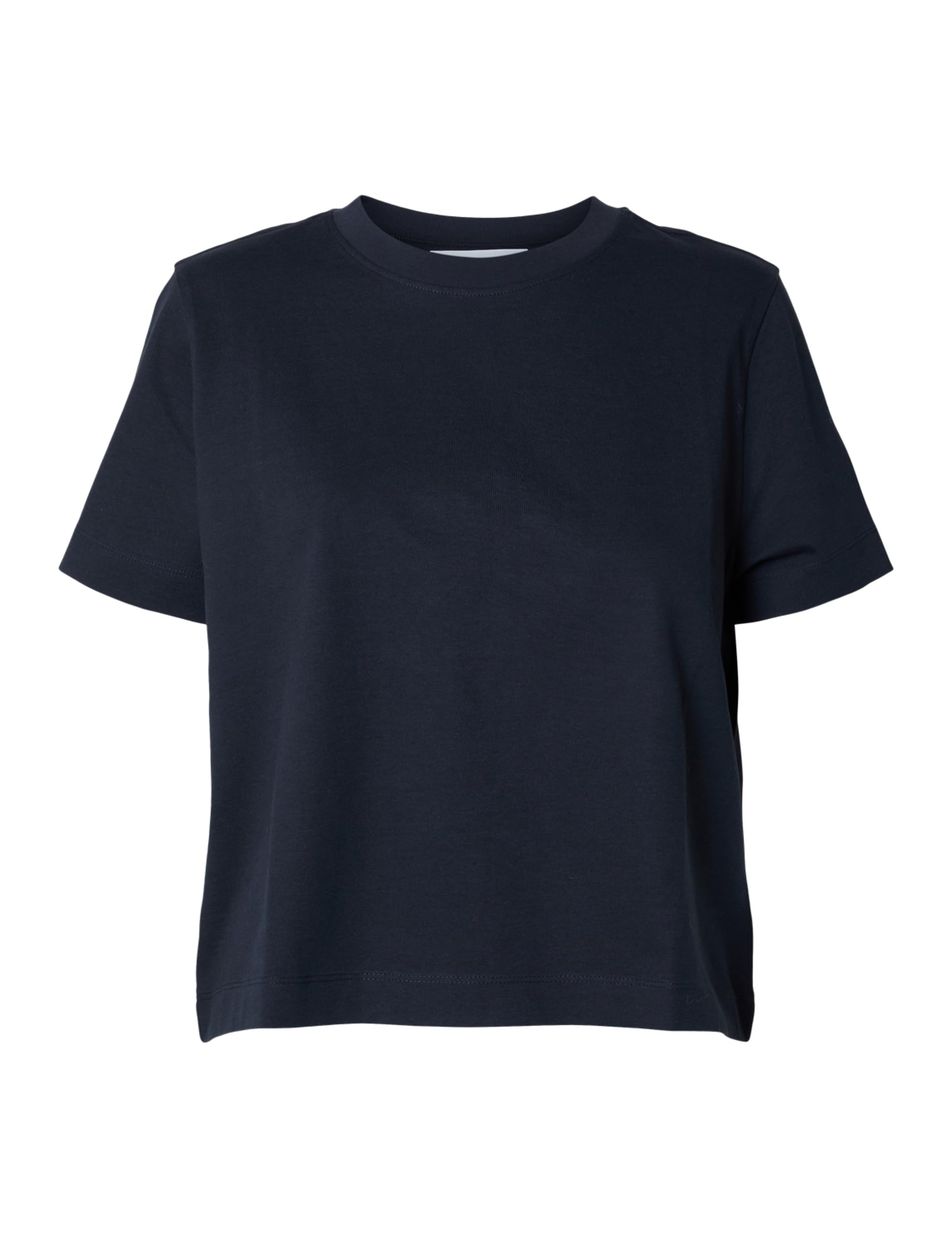SELECTED FEMME Womens Slfessential Boxy Tee Noos T-Shirt, Dark Sapphire, L UK