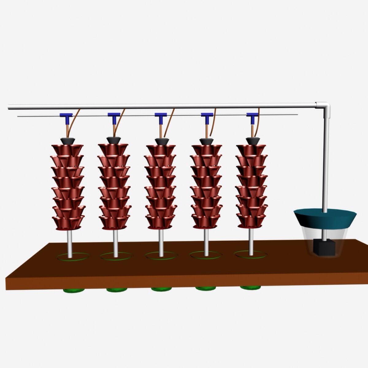 Vertical Gardening Planters - Use Mr Stacky Pots With ANY Grow Medium (Soil, Hydroton, Vermiculte, Perlite, Coco Fiber) - Great for Hydroponics and Aquaponics Too - Build Your Own Stacking Container