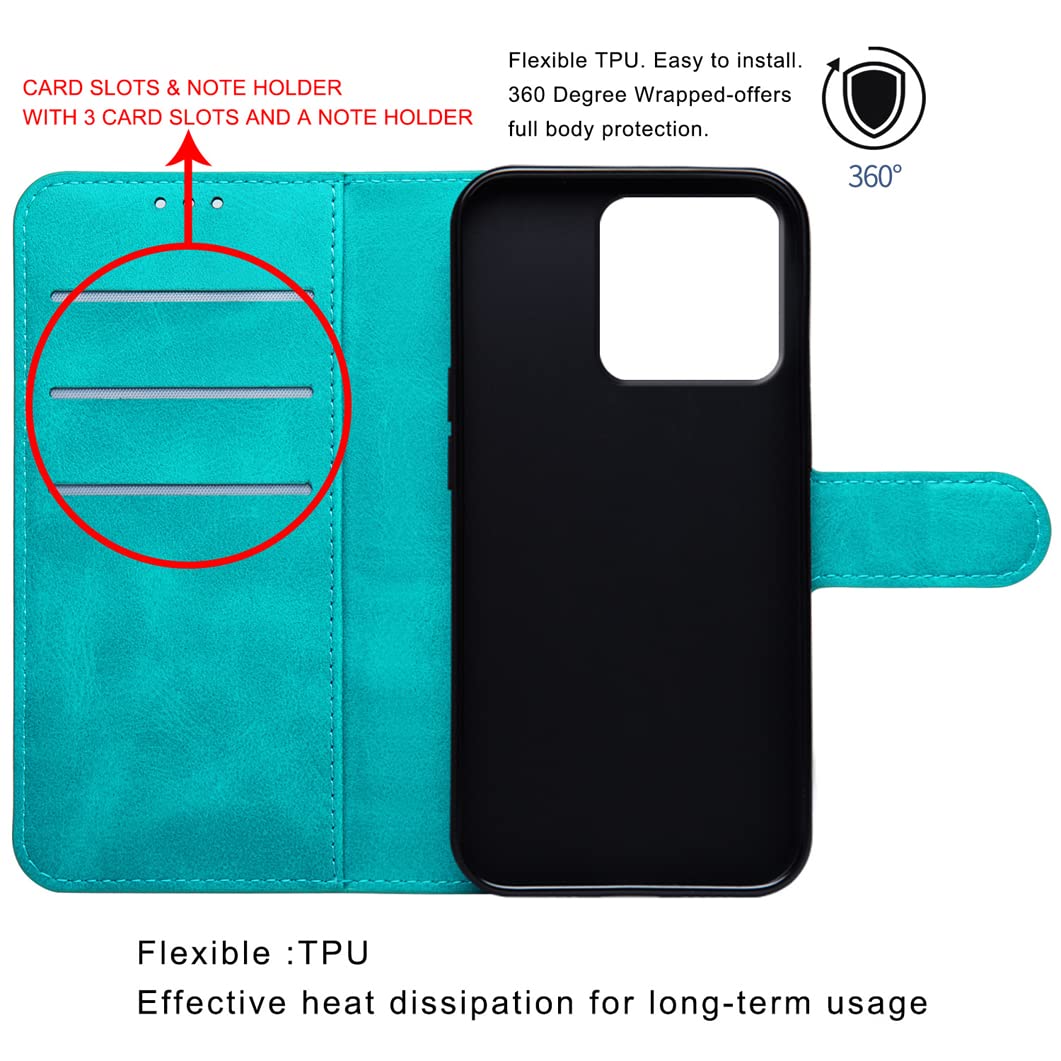 Skórzane etui do Xiaomi 13/13 Pro, portfel z funkcją blokowania RFID, etui z klapką, podpórka, magnetyczne etui odporne na wstrząsy, ochrona przed upadkiem, zielony, 13