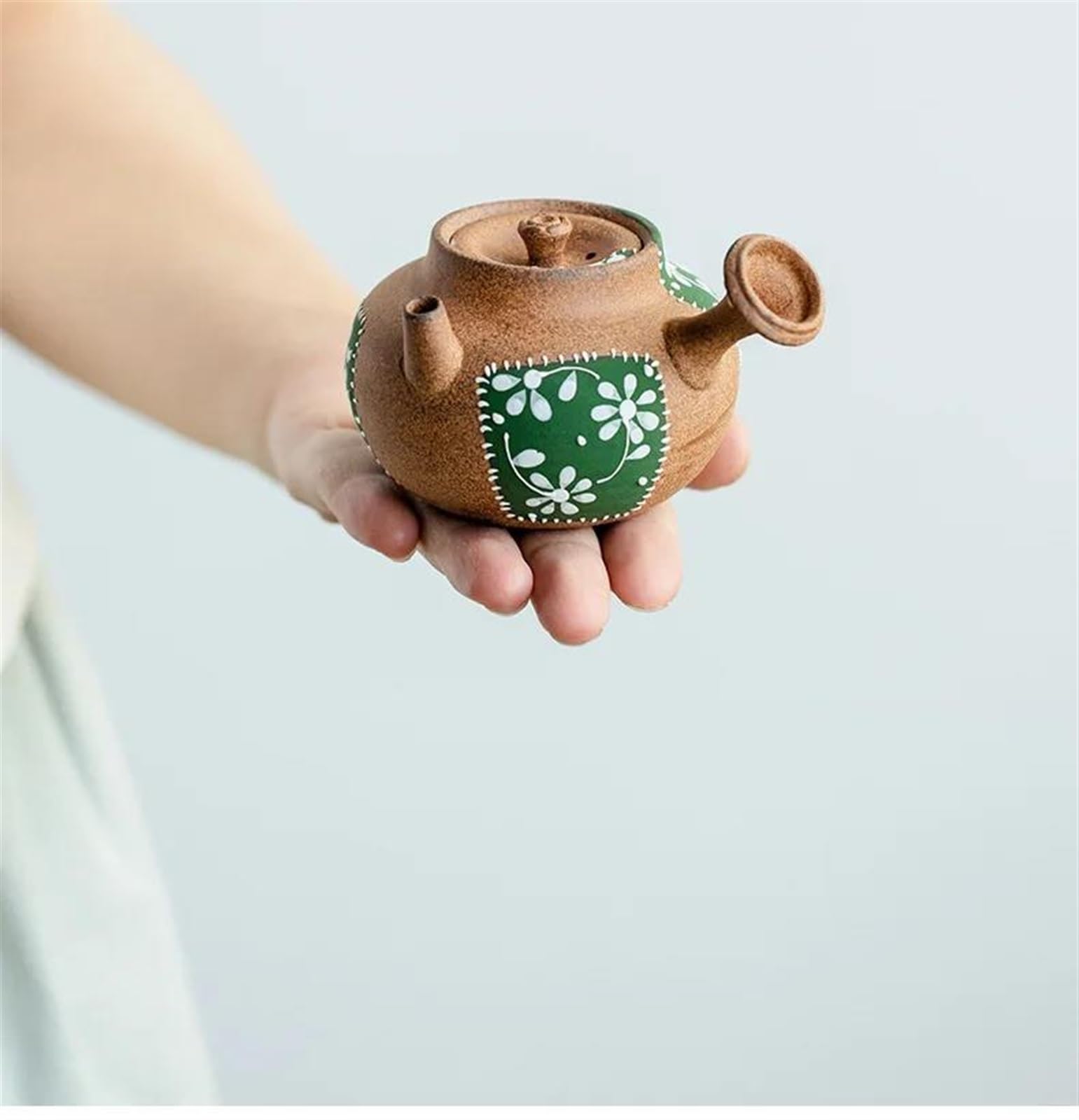 Teekannen-Set Teeartikel Zubehör Ornament Reine Handbemalte Grobe Keramik Teekanne Mit Seitlichem Griff Ästhetisches Pflaster Kleine Kanne Teekessel 70 Ml Weihnachts Teekanne Und Tasse Set