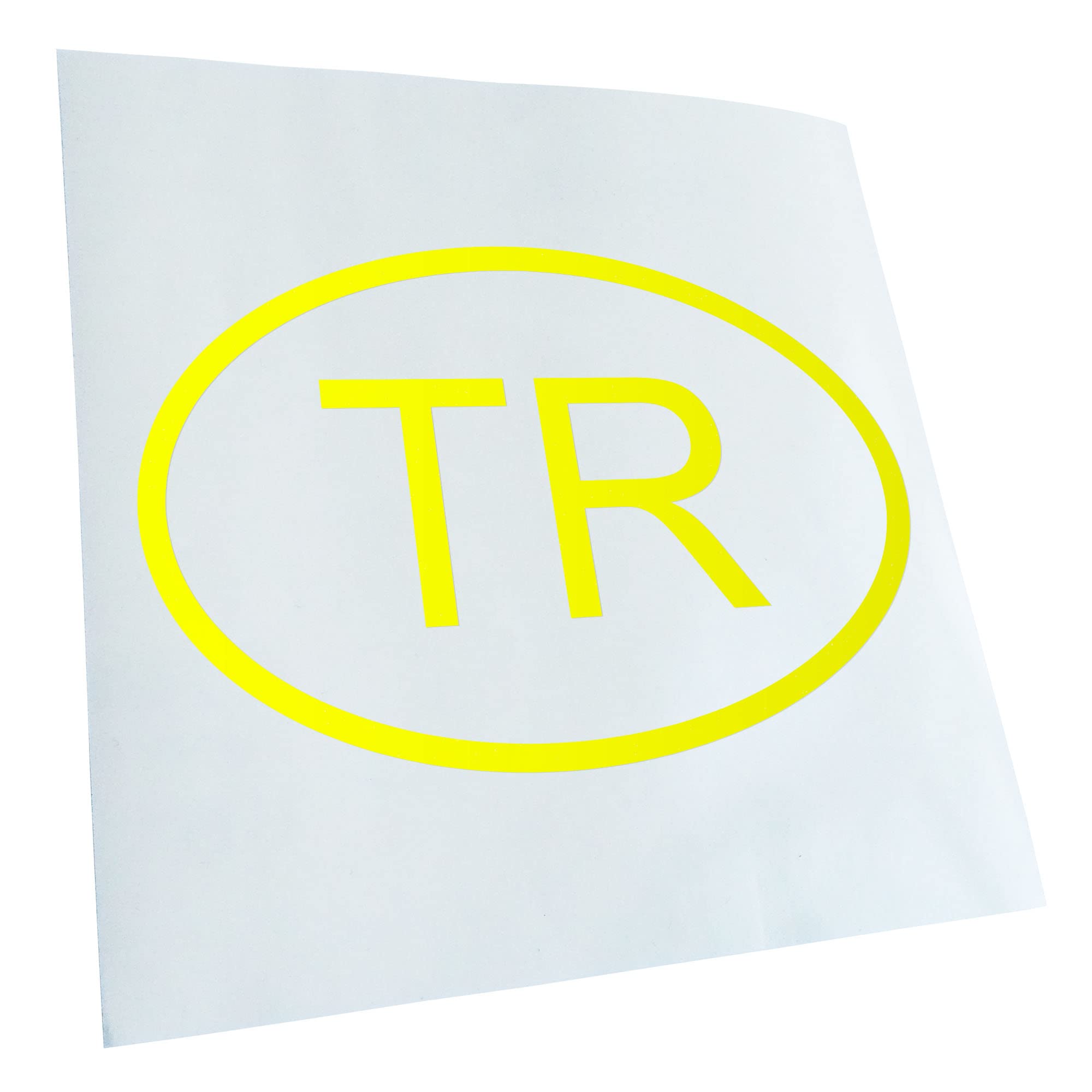 Kiwistar - Turkey TR Sticker - Fluorescent Yellow - G10 - For Cars, Bicycles, Vehicles, Motorcycles, Mopeds, Tuning, Rear Windows