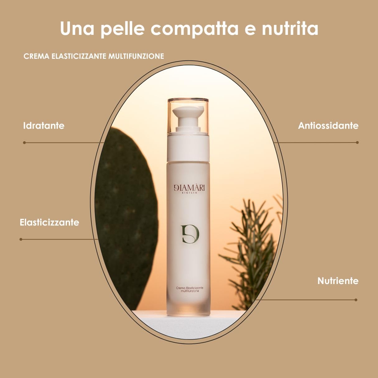 Crème Visage Élastifiante Multifonctionnelle Diamàri – Hydratante, Antioxydante, Nourrissante, avec Mucus d'Escargot Biologique et Huile de Rose Musquée, Testé au Nickel, 50ml