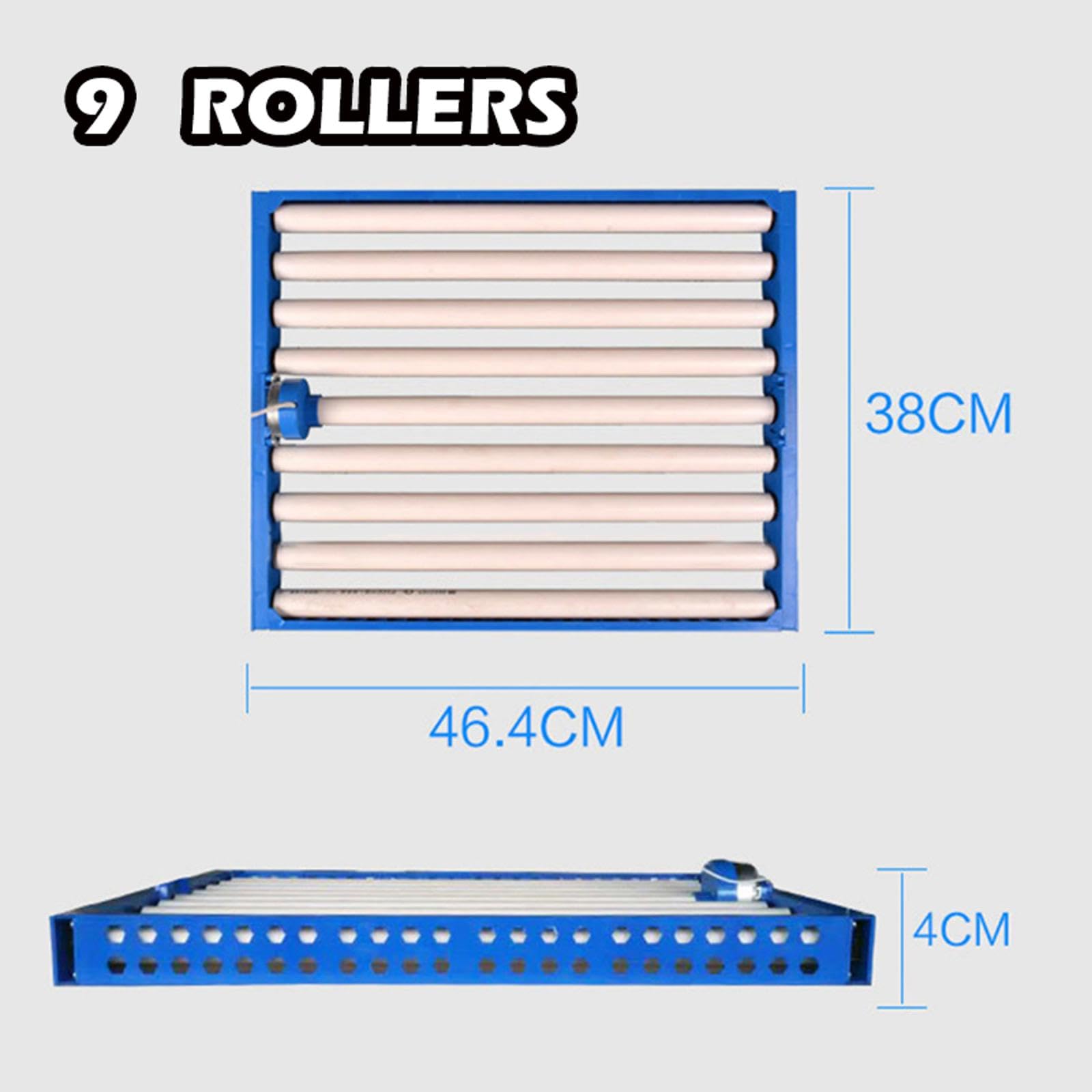 SEIWEI Automatisches Eierrolltablett, automatisch drehendes Eier-Inkubationsrolltablett, Inkubator-Zubehör zum Ausbrüten von Hühnern, Enten und Vögeln(9 Rollen)
