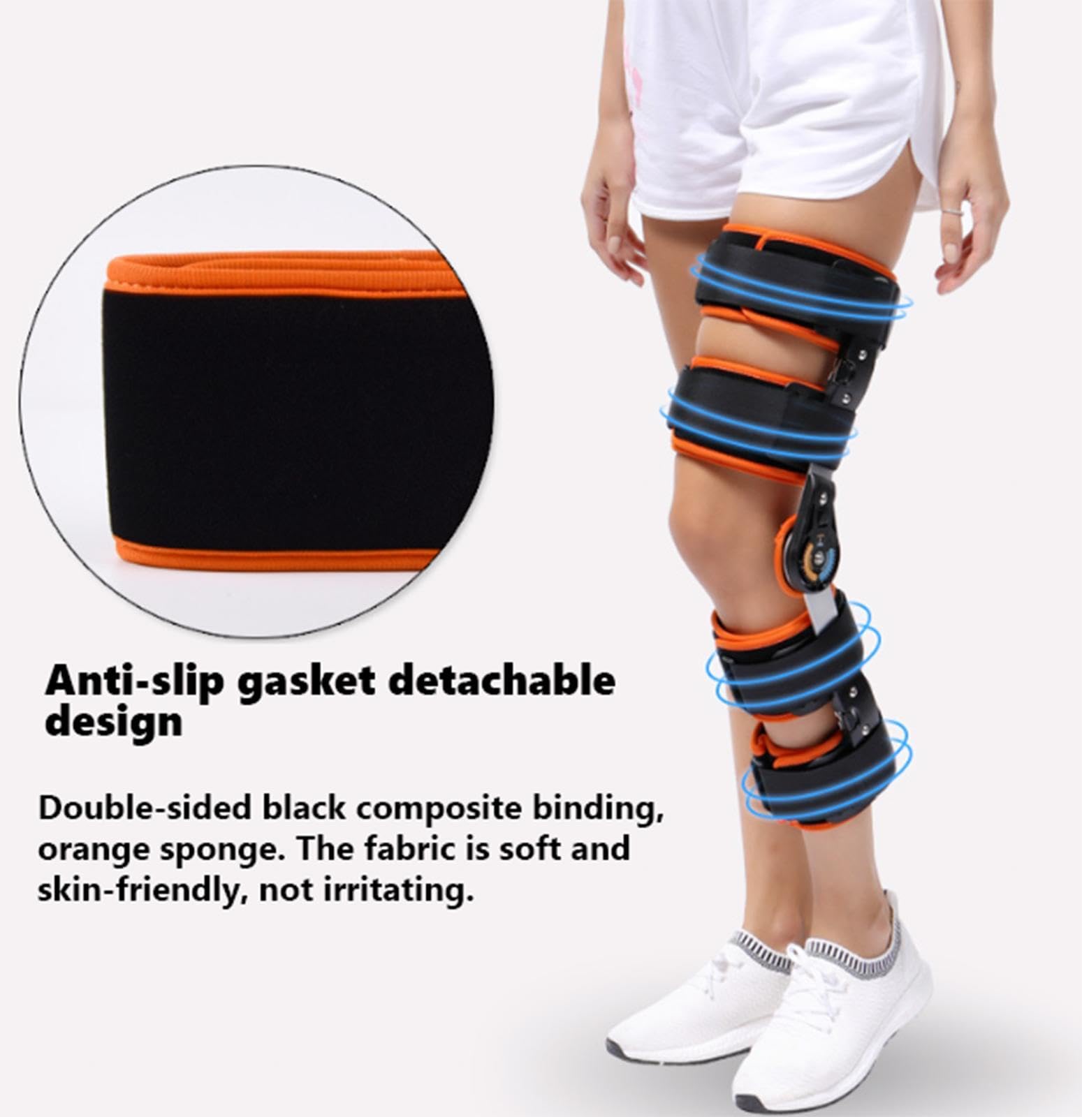 Rodillera Ajustable con bisagras inmovilizador, postoperatori Rodilleras Apoyo con estabilizadores de piernas Laterales,para el Dolor de Artritis, Osteoartritis, Desgarro de menisco