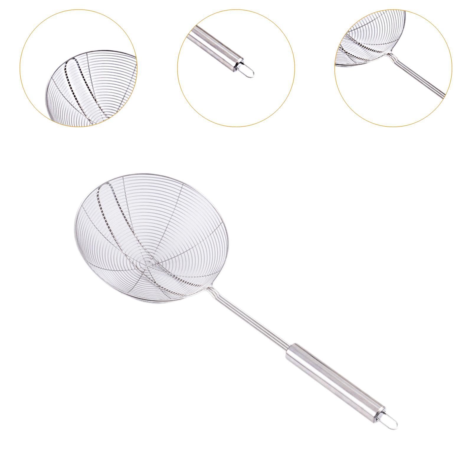 Łyżka durszlakowa, sitko, durszlak, chochla, uniwersalna, wisząca, termoizolacyjna, przybory kuchenne, ze stali nierdzewnej, duża(Small Large)