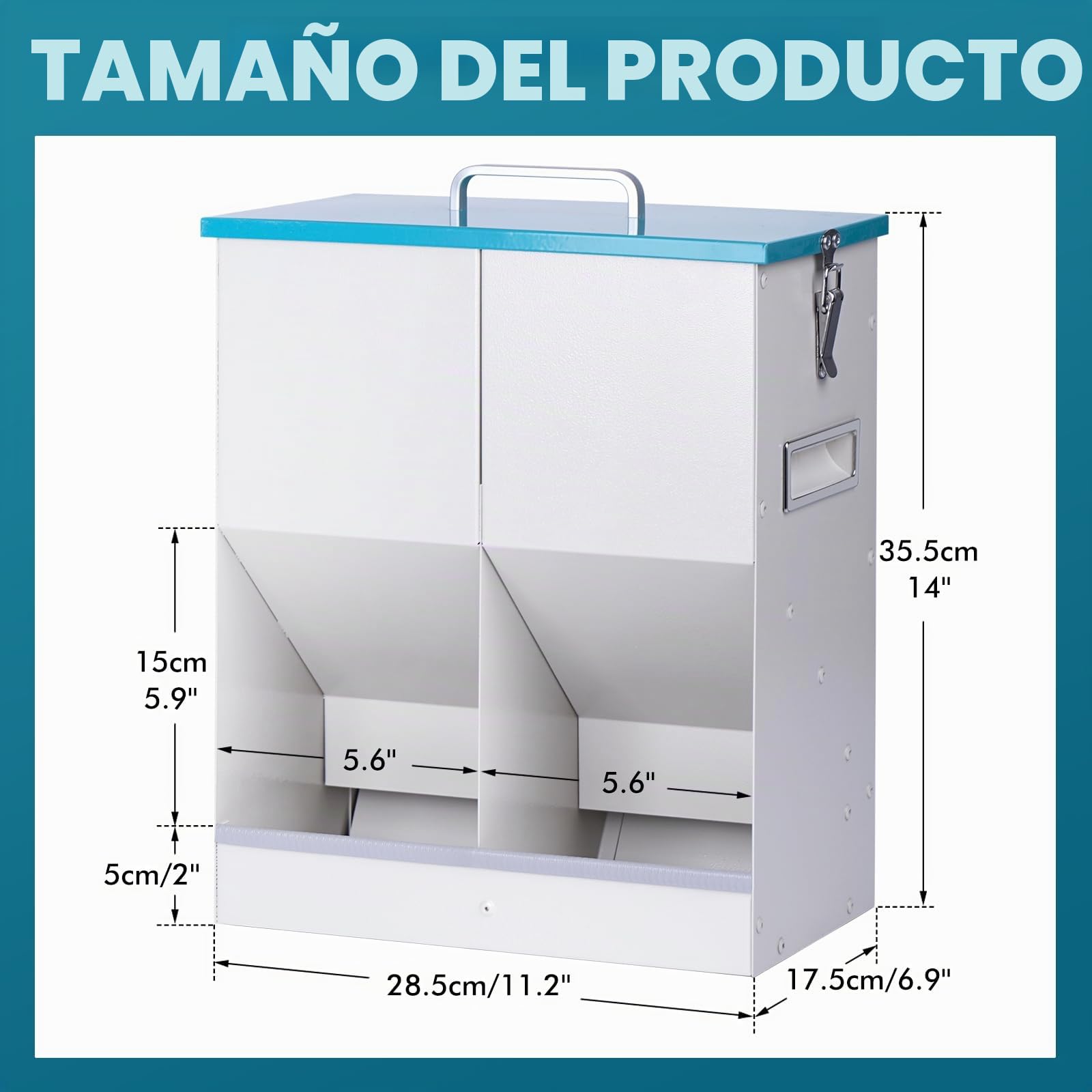 Comedero Gato Automatico 10L Dispensador Comida Gatos y Perros Dispensador de Alimentos para Gatos con Doble Tolva