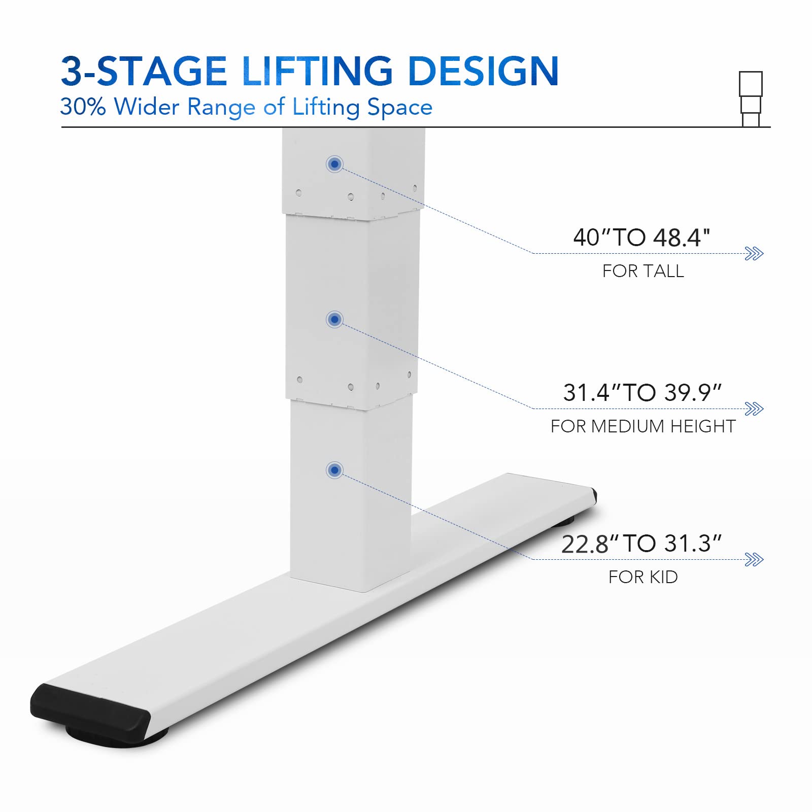 FLEXISPOT Classic 3 Stages Dual Motor Electric Standing Desk 55x28 in Bamboo Whole-Piece Desk Board Height Adjustable Desk Electric Sit Stand Up Desk Modern Desk (White Frame + Bamboo Desktop)