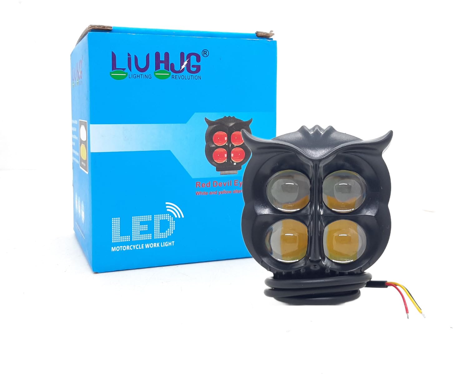 LIU HJG OWL LED Fog Light Yellow/White and Red Devil Eye Effect 3