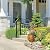 Outvita Handrails for Outdoor Steps, Black Wrought Iron Handrail Fits 1 Step, Transitional Handrail with Installation Kit, Stair Railing for Concrete Steps or Wooden Stairs