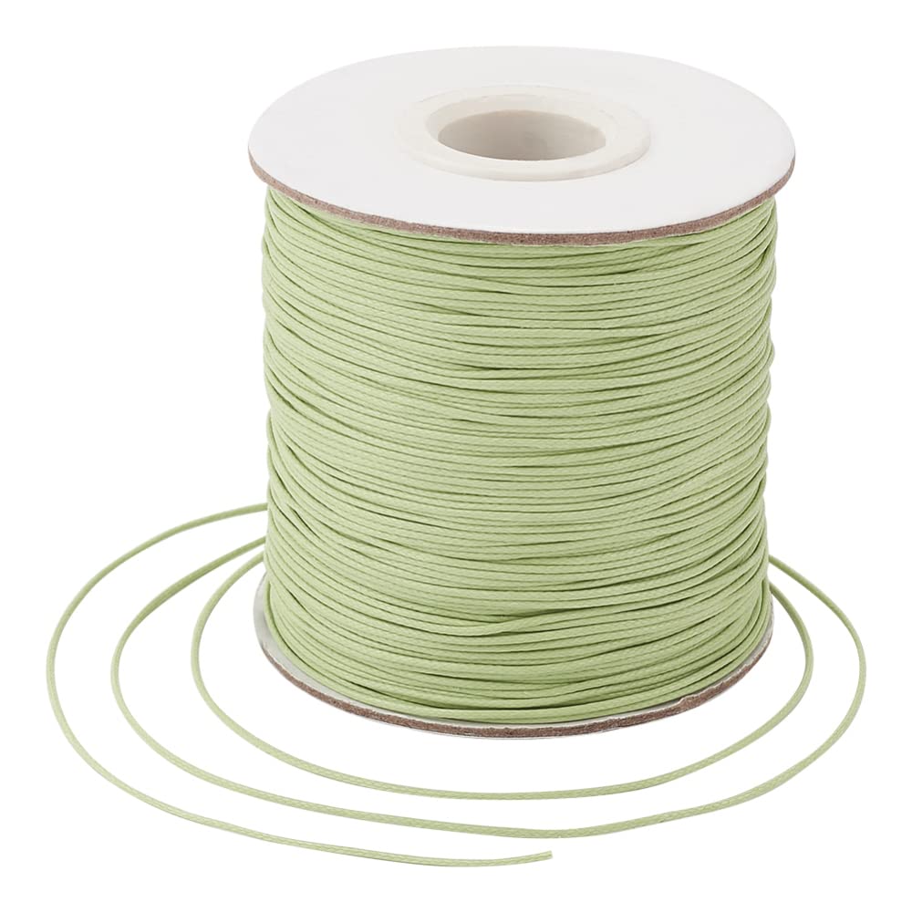 Bestewelry 185 Yards 0.5mm Waxed Polyester Cord Thread Waxed Beading Strings for Jewelry Bracelet Making Macrame Leather Sewing, Light Green