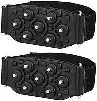 NAWLTE Adjustable Ice Cleats 7 Teeth High-Strength Anti-Slip Snow Grips for Hiking Climbing Trekking