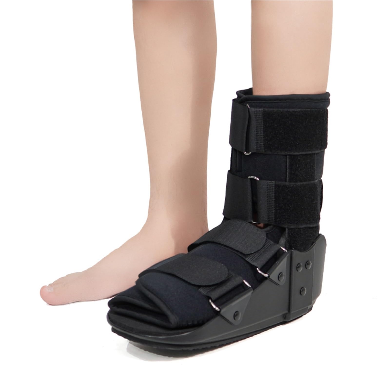 Bota Inmovilizadora Corta para Esguince de Tobillo y Fractura de Pie Walker Ortopédico Ligero con Suela Balancín Soporte Protector de Recuperación para Lesiones de Tejidos Blandos(Short,L)