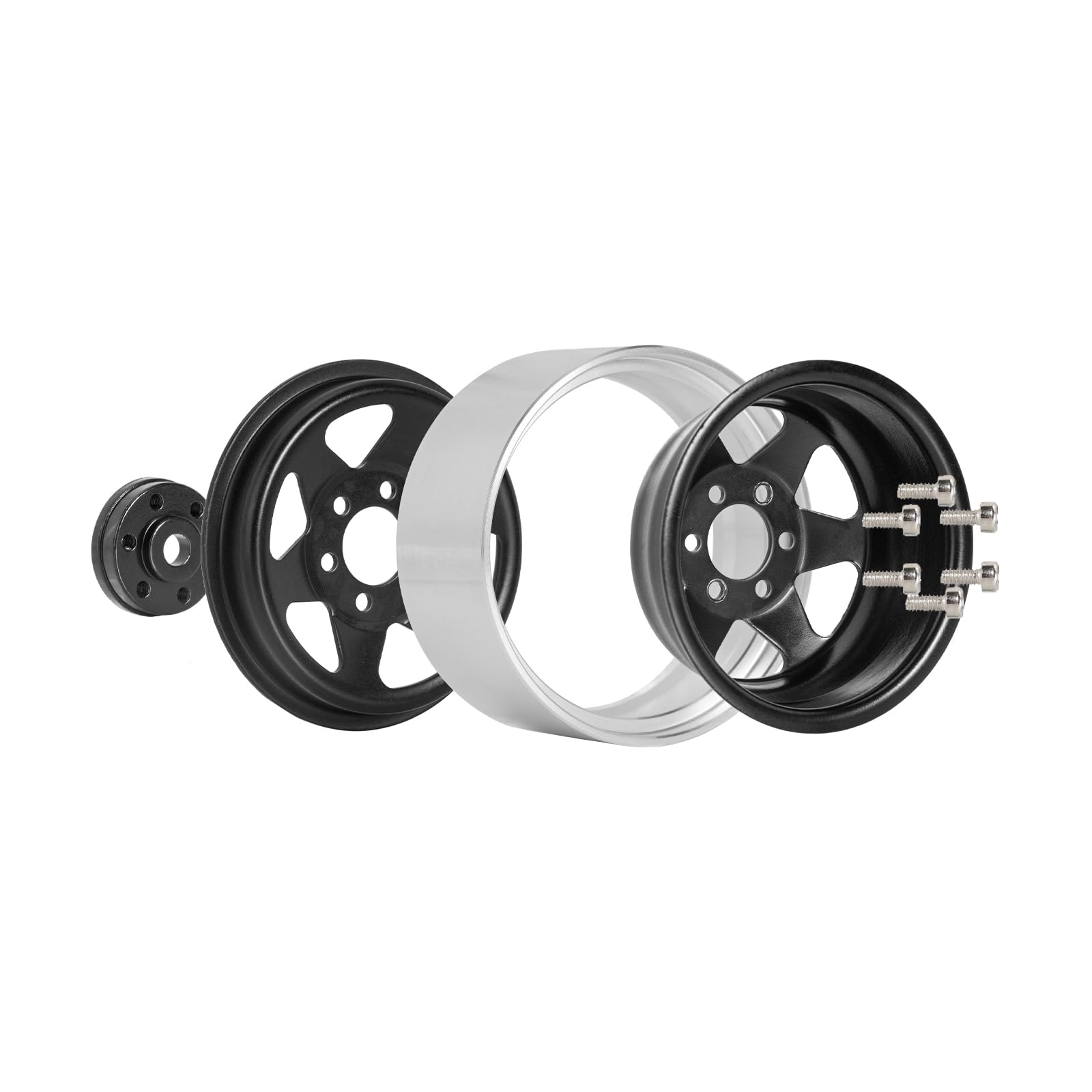 INJORA 1.9 Tires Mud Terrain Wheel Tires for Axial SCX10 UTB18 TRX4 Redcat Gen8 VS4-10 1/10 RC Crawler Car,Black - Image 3
