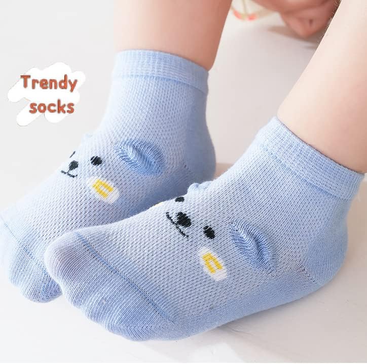 Miniatura 6 de Calcetines antideslizantes para bebés, ligeros, con ojales, de dibujos animados, 5 pares