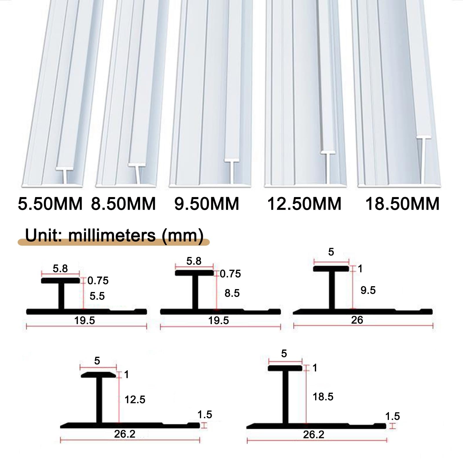 Strisce Di Transizione Per Pavimenti In Alluminio, Striscia Antiscivolo Piatta In Metallo, Soglia Di Dislivello Pavimento Per La Protezione Dei Bordi(Argento,18.50mm)