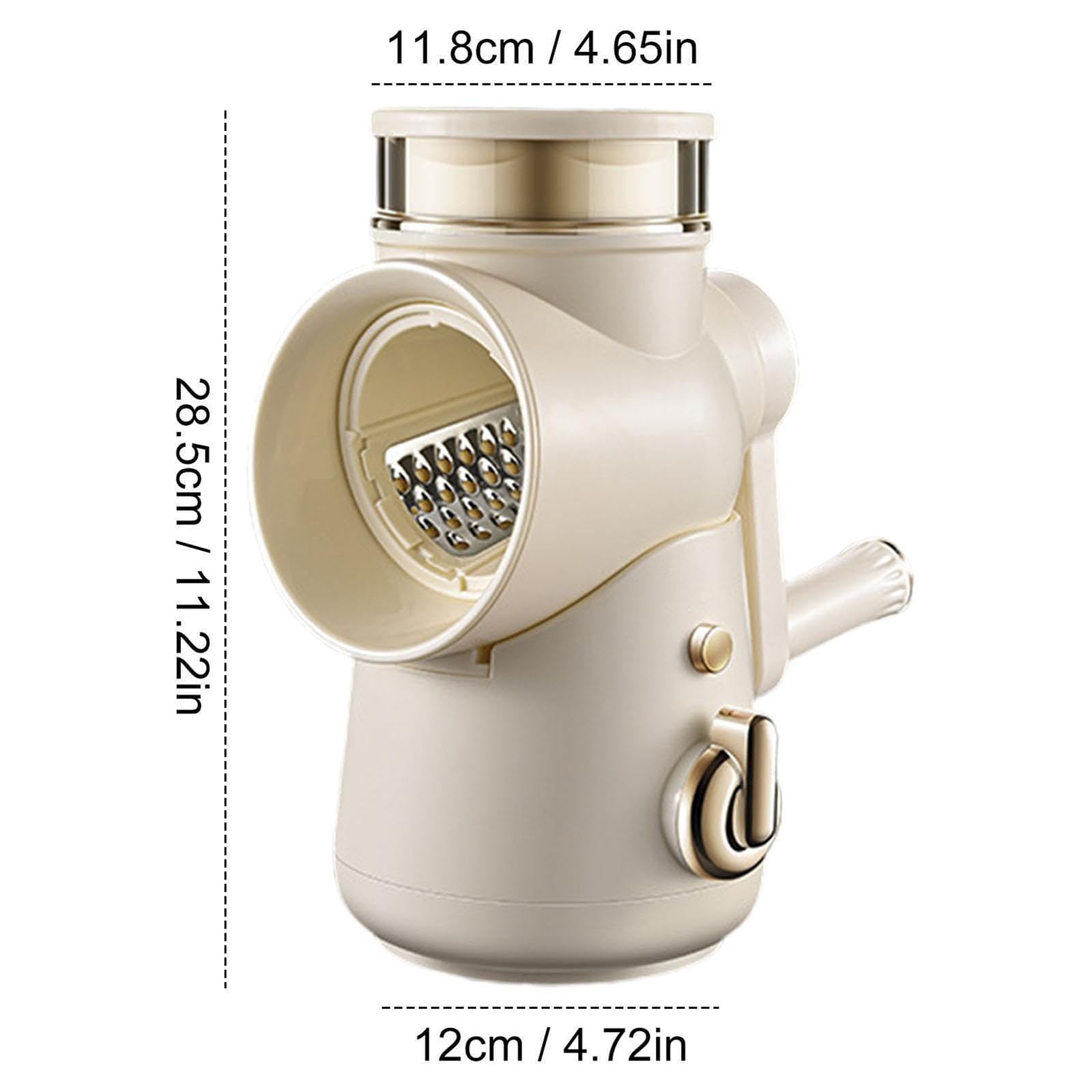 Rallador giratorio con base de succión, cortador de verduras multifuncional, 6 cuchillas intercambiables de acero inoxidable, fácil de limpiar para verduras y frutas