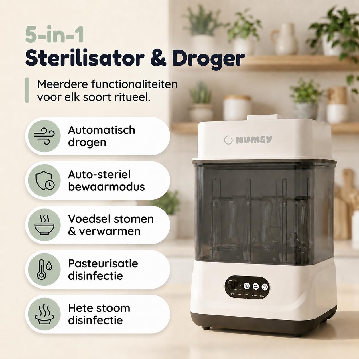 Numsy Steamix Max sterylizator do butelek i suszarek – sterylizator butelek
