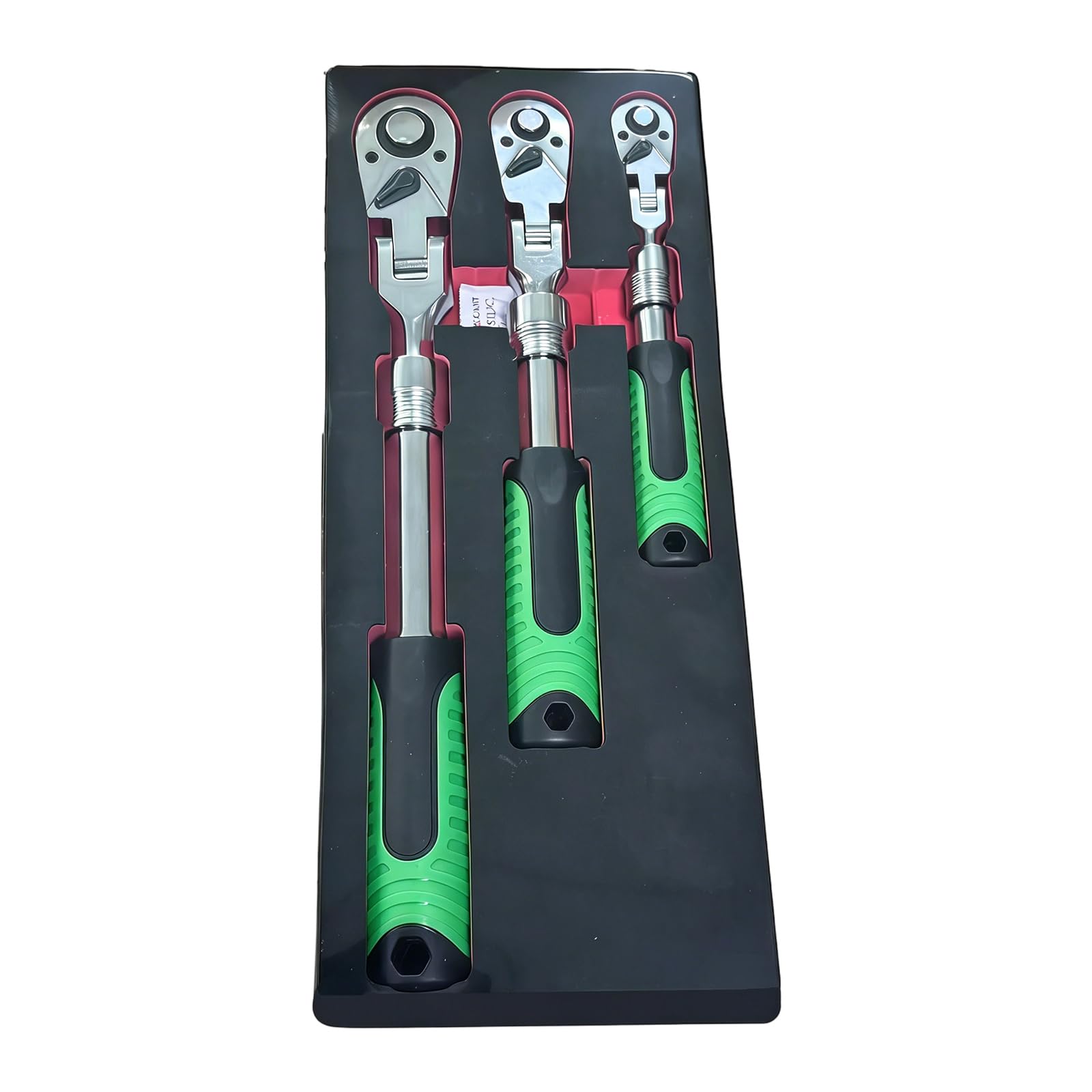 Msioytog 3Pcs Reversible Ratcheting Wrench Set 1/4" 3/8" 1/2" Drive Extendable Ratchets Wrench Reversible with 72-Tooth Swivels Head Ratchets