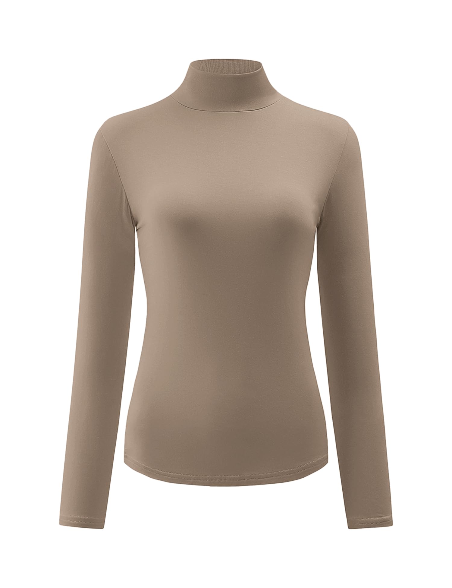 Kindcall Womens Slim Fitted Mock Turtleneck Tops Long Sleeve Lightweight Base Layer Shirts