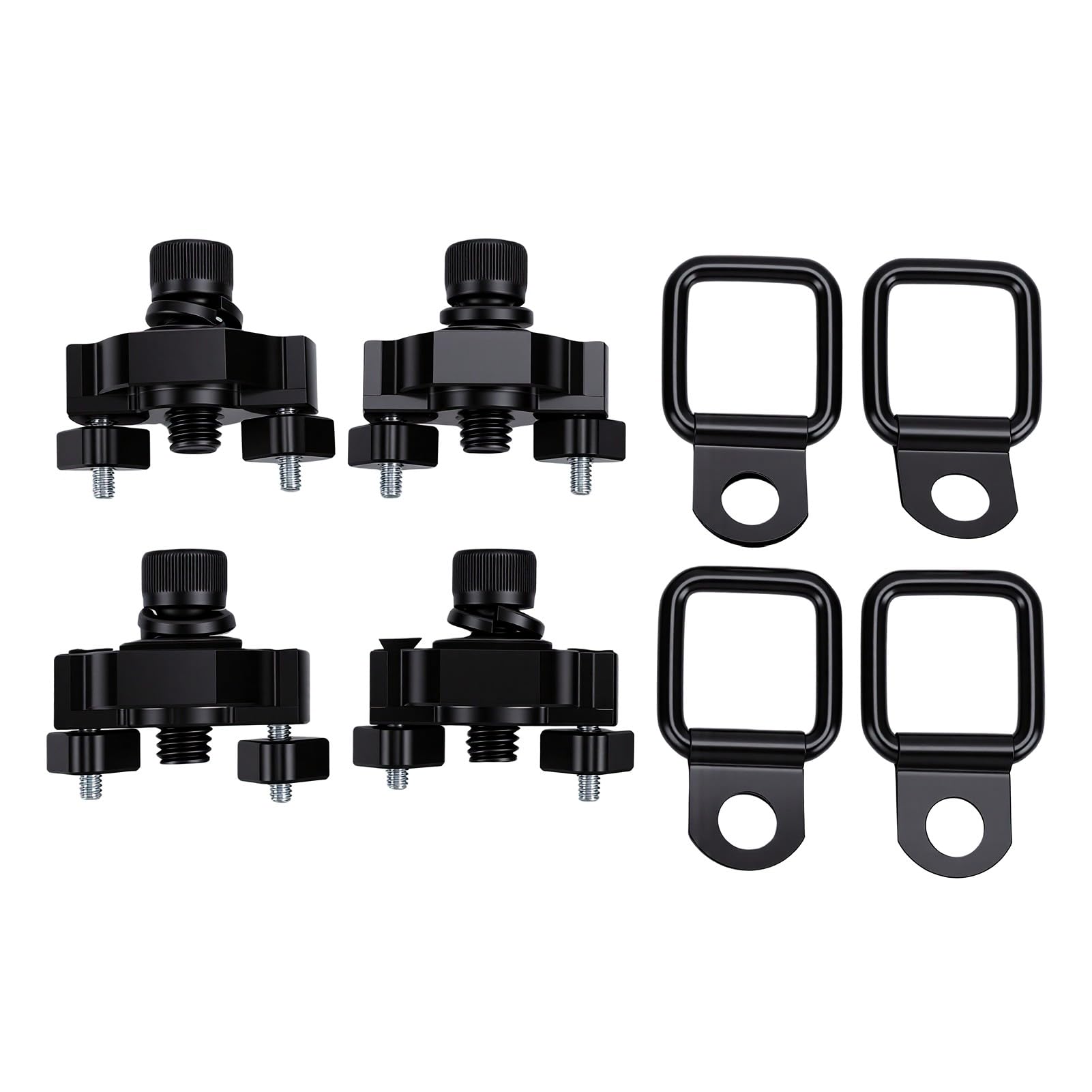 Marhynchus Confezione da 4 Ancore di Ancoraggio con Anello a D per ATV UTV | Compatibile con 1000 950 800 600 625 Pro, Materiale Anodizzato Antiruggine, Carico Sicuro con Cinghie o Corde Elastiche