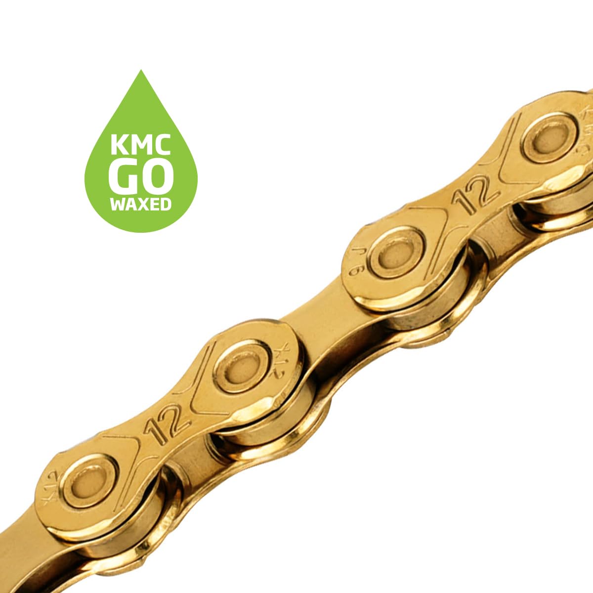 KMC X12 Waxed 12 Speed Chain, Ti-N Gold, 126 Link - Image 3