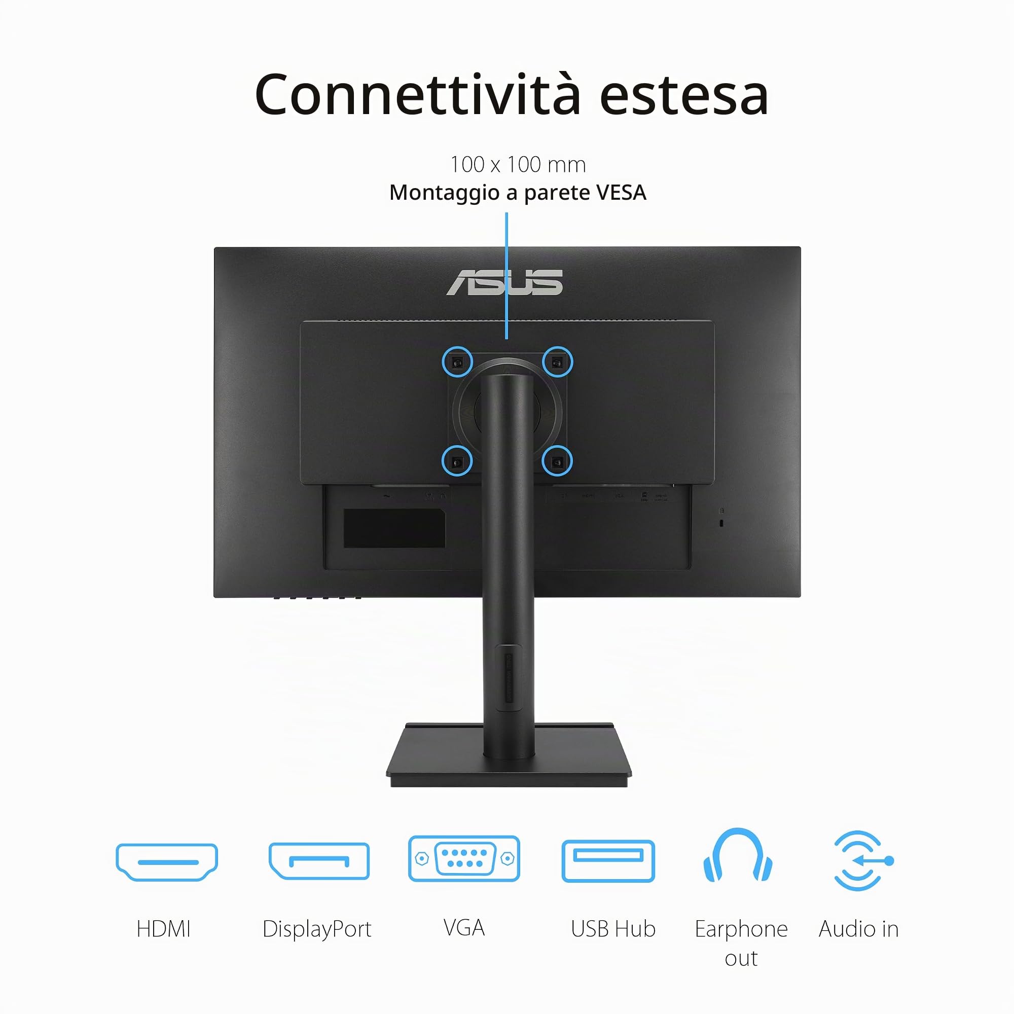 ASUS VA27DQFS, Monitor business da 27” FHD IPS (1920 x 1080), Nero