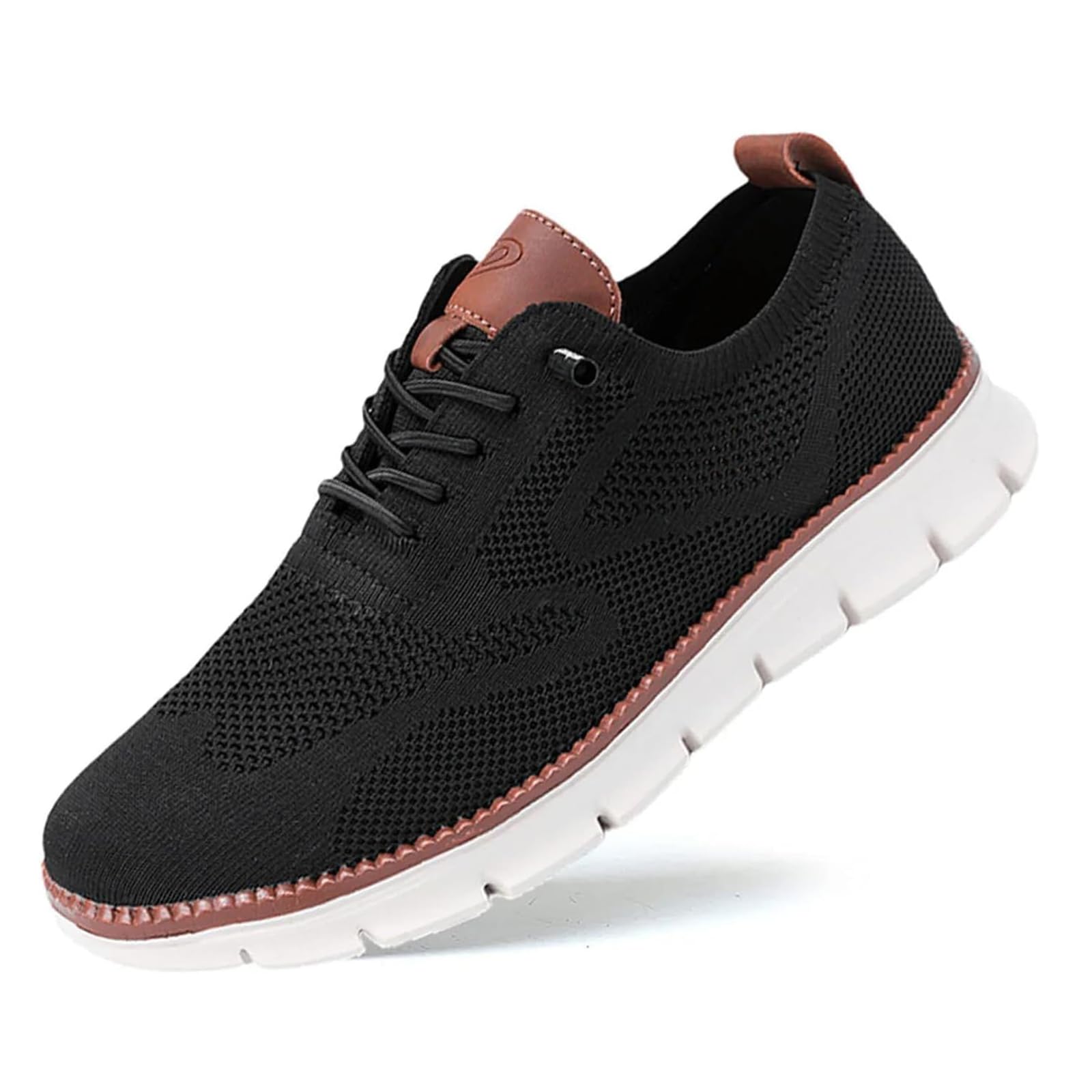 Jeeeun Men's Dress Sneakers Mesh Business Casual Walking Shoes, Lightweight Comfortable Lace-Up Oxfords