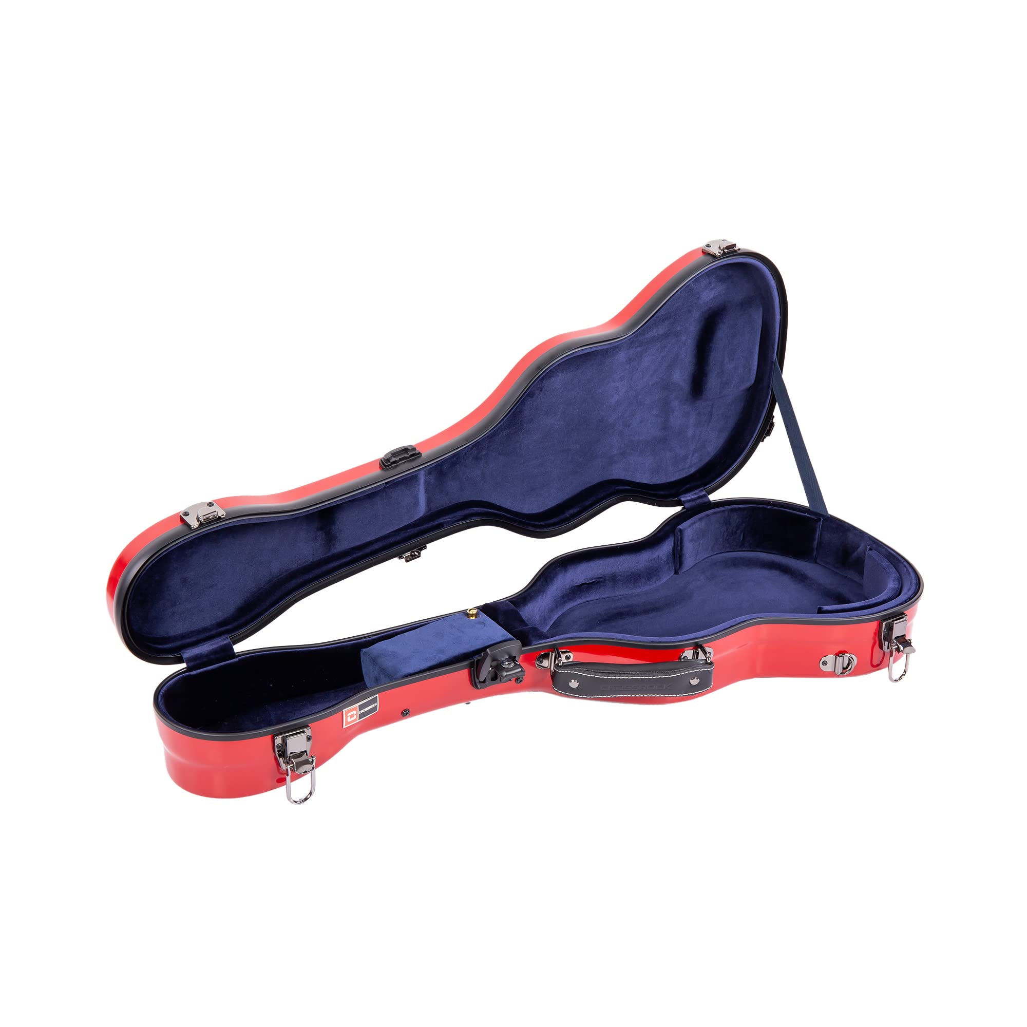 Crossrock CRF1020BURD Étui rembourré pour ukulélé baryton 100% fibre de verre 15 mm d'épaisseur Rouge