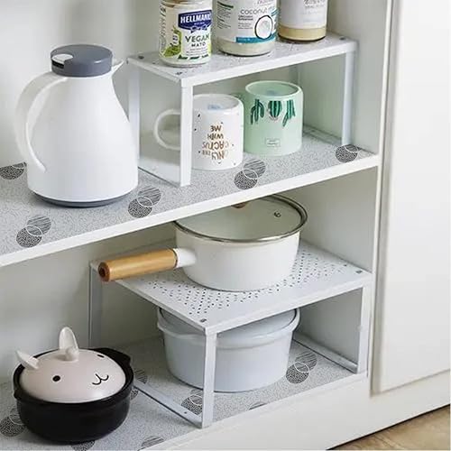 Miniatura 6 de CHENGZHG Papel de contacto blanco y negro, patrón geométrico, para despegar y pegar, revestimiento de estante, papel de contacto de vinilo