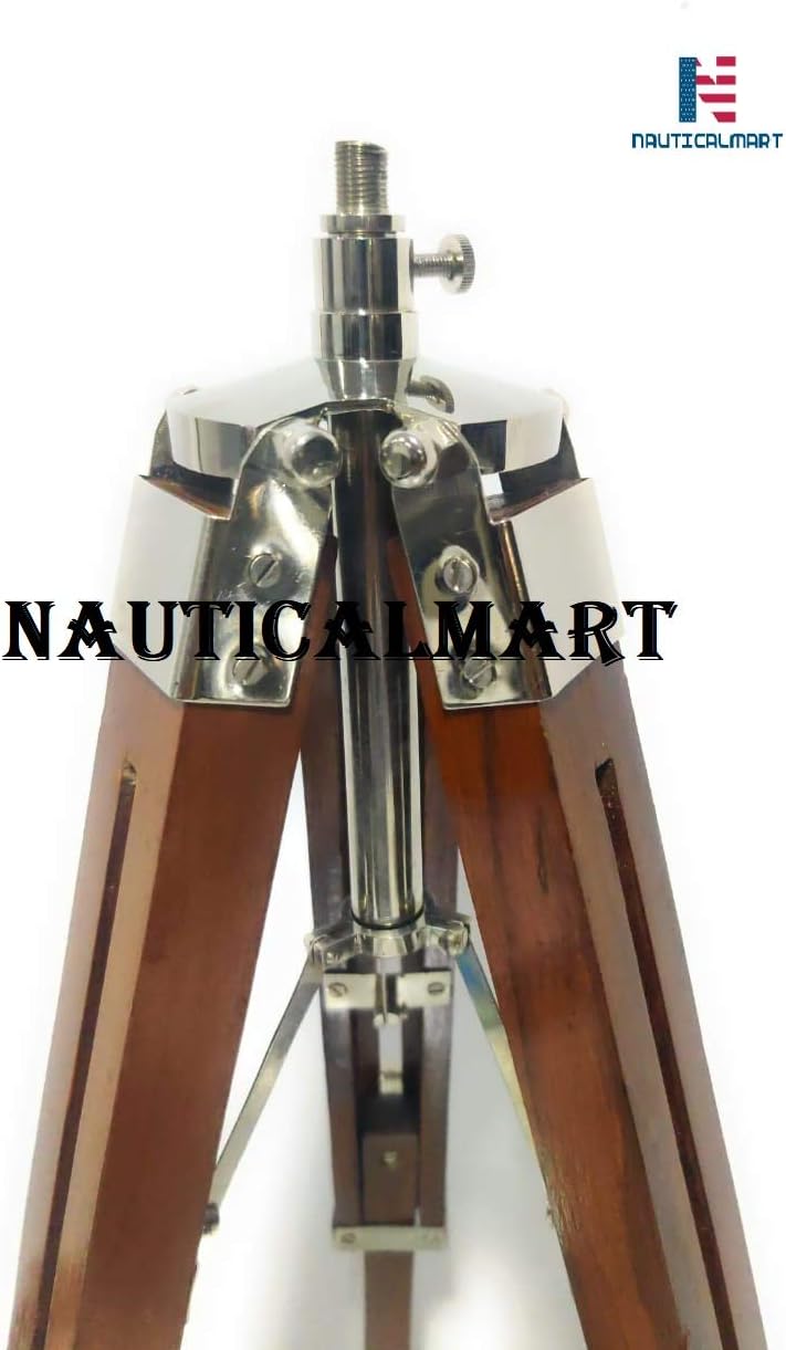 NauticalMart Wooden Tripod Table Lamp for Living Room, Home Decor (Shade Not Included)