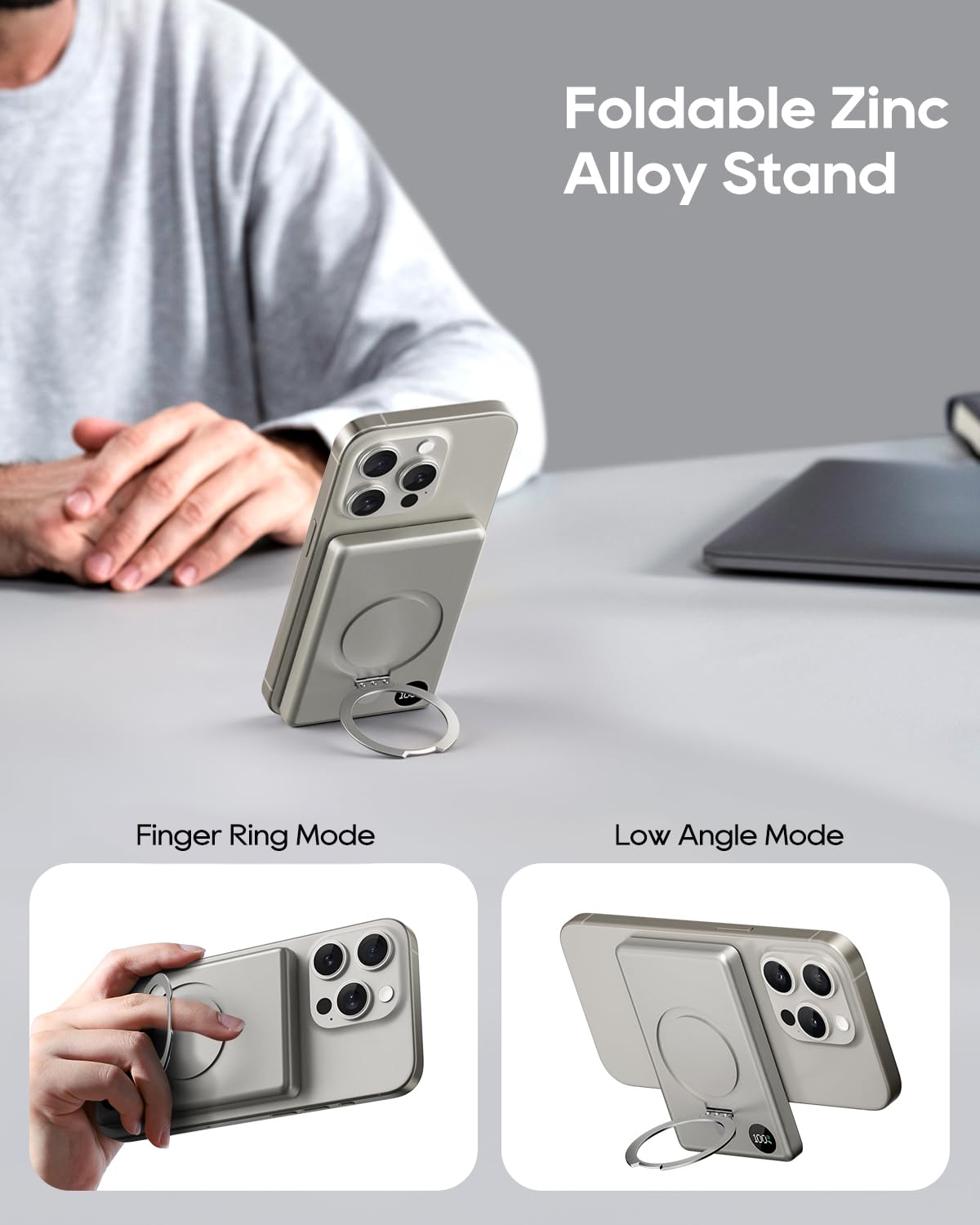 Anyzoo for Magsafe Power Bank, 10000mAh 20W Magnetico Powerbank Battery Pack Ricarica Rapida, USB C in & Out Wireless Caricatore Portatile per iPhone 15 14 13 12 Pro Max and Mag Safe Case