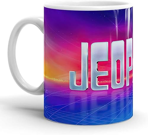 Taza de café Jeopardy Collage de 11 onzas 15 onzas regalo de cerámica blanca taza clásica para té café con leche chocolate o café