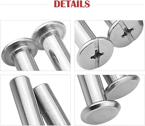 Miniatura 4 de Hilitchi Juego de 50 tornillos Phillips Chicago M5 x 1378in kit surtido de tornillos para encuadernación para álbumes de fotos encuadernación de