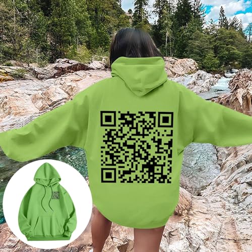 Funny Fu Qr Code Hoodies for Men Women Oversized Trendy Fuck You Qr Code Graphic Hoodies Rick Roll Scan Code Joke Sweatshirts2