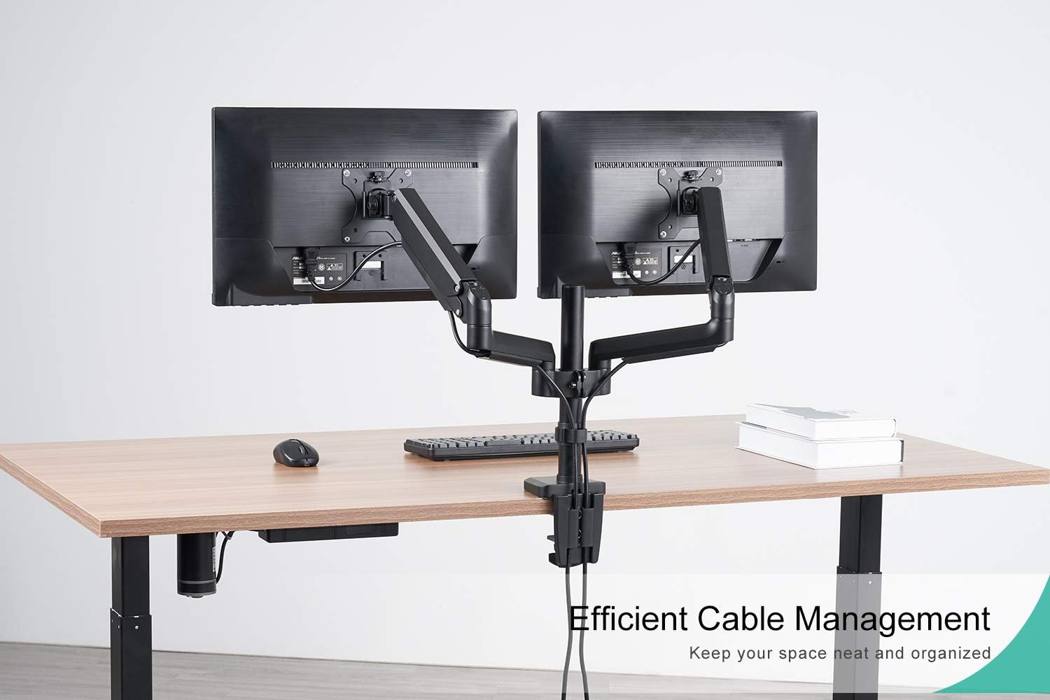 Uр Tо 50% оƒƒ EleTab Dual Monitor Desk Mount Stand - Premium Aluminum Articulating Full Motion Computer VESA Monitor Arm, Extra Height Adjustable with Extension Pole | Heavy Duty Holds Screens Up to 17.6 lbs Each