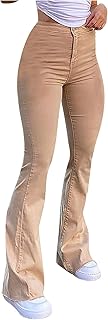 Pantalones vaqueros de corte bootcut para mujer, pantalones informales, elegantes, holgados, de cintura alta, ajustados, con bolsillos, ajustados, negros, para exteriores, cómodos, para