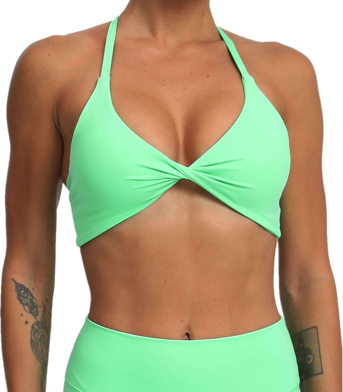 ABOCIW Sports Bras for Women Twist Criss-Cross Back Padded Workout Tank Tops Low Impact Gym Yoga Bra