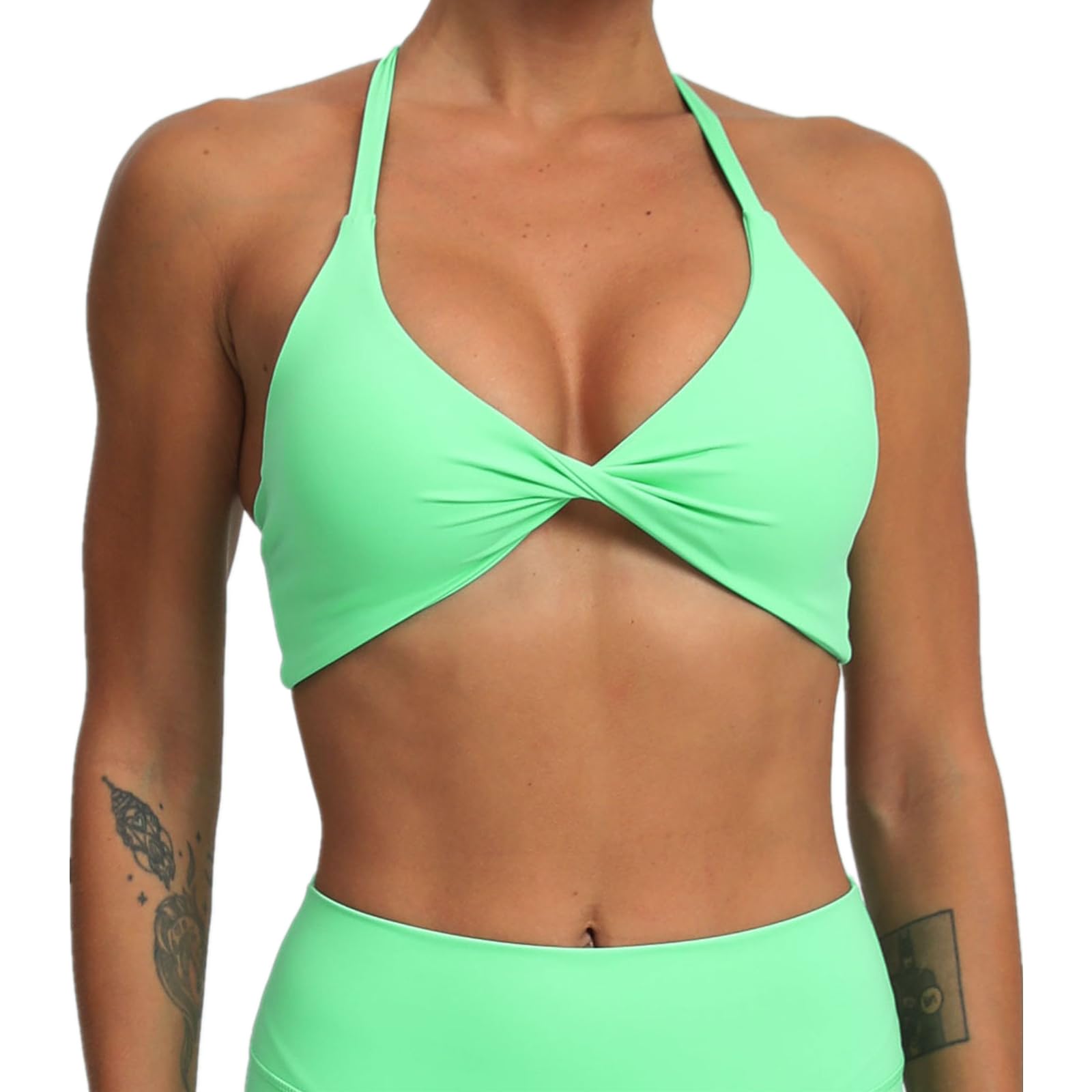 ABOCIW Sports Bras for Women Twist Criss-Cross Back Padded Workout Tank Tops Low Impact Gym Yoga Bra