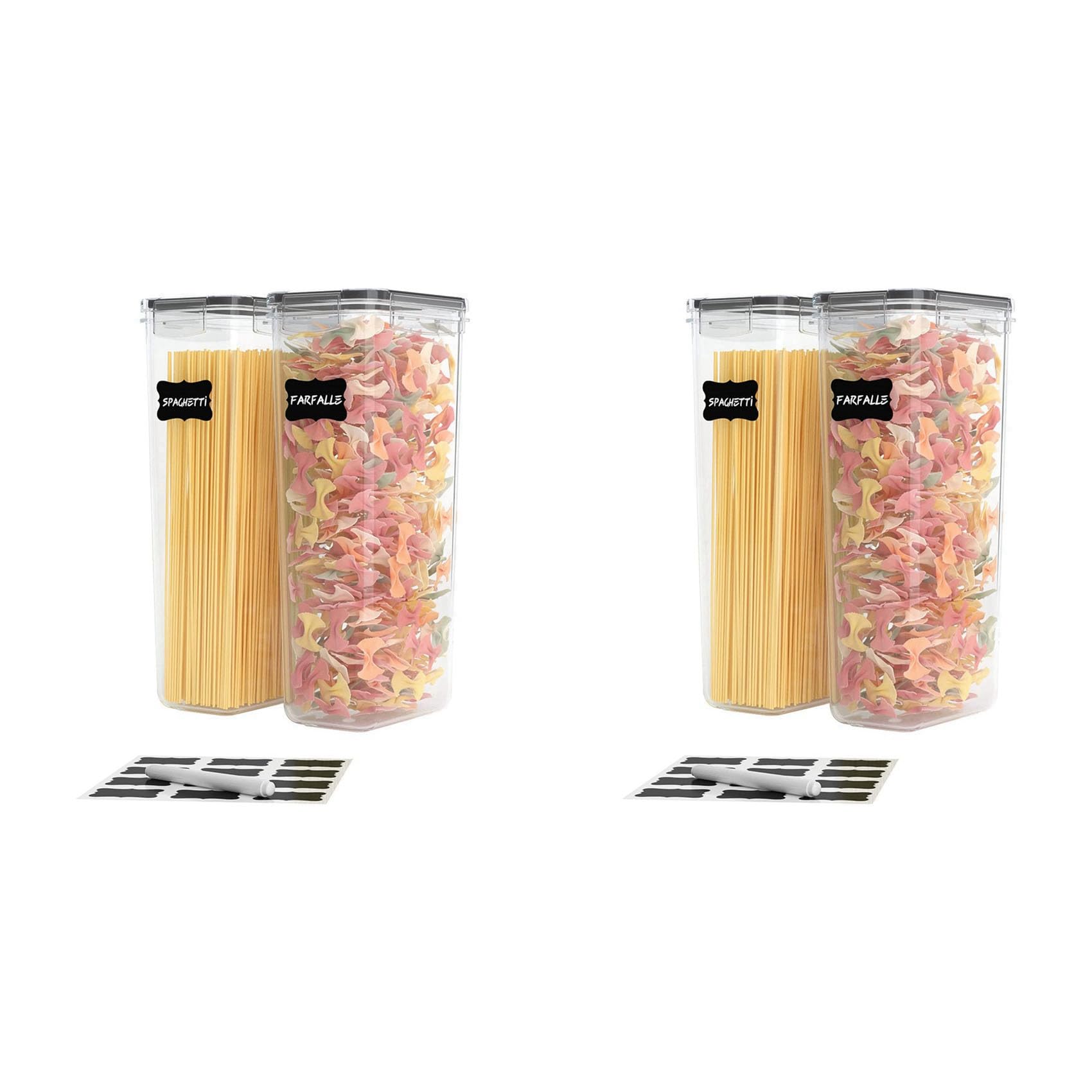 Hndhbfgrt Airtight Tall Food Storage Container Set, 4Pcs 2.8L Spaghetti Containers for Pantry Organization and Storage