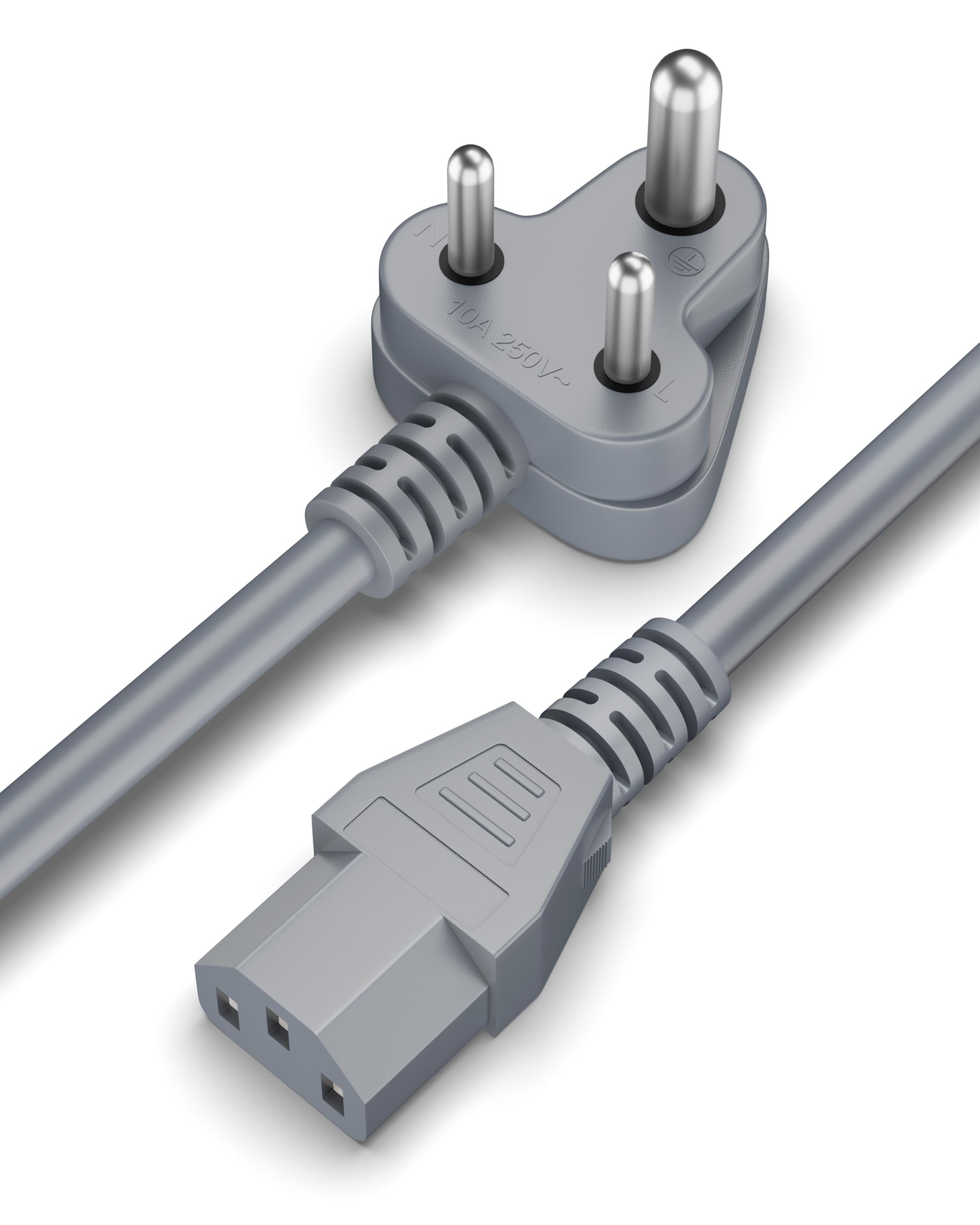 FEDUS 1 Meter TPR (Thermoplastic Rubber) Desktop PC Computer Power Cord, 2500 Watt IEC C13 Cable for Gaming pC, 3 Pin Ac Wire Lead for SMPS Power Supply, Monitor, Printer, Electric Kettle, TV-image-30