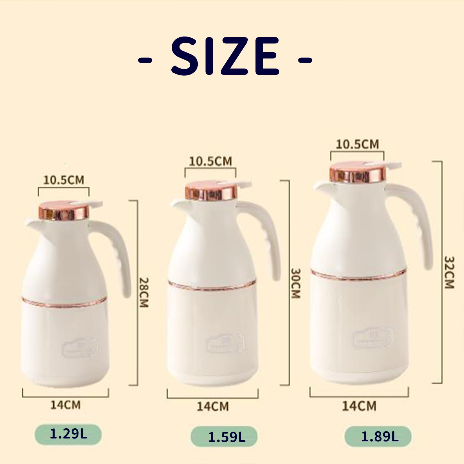 Jarra de café de 1300 ml/1600 ml/1900 ml, doble pared aislada al vacío, jarra de café térmica, jarra de café térmica, para restaurantes comerciales, servicio de alimentos, olla de plástico sin BPA